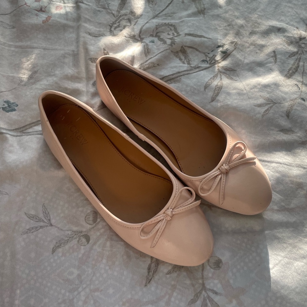 J. Crew Factory Blush Pink Bow Ballet Flats
